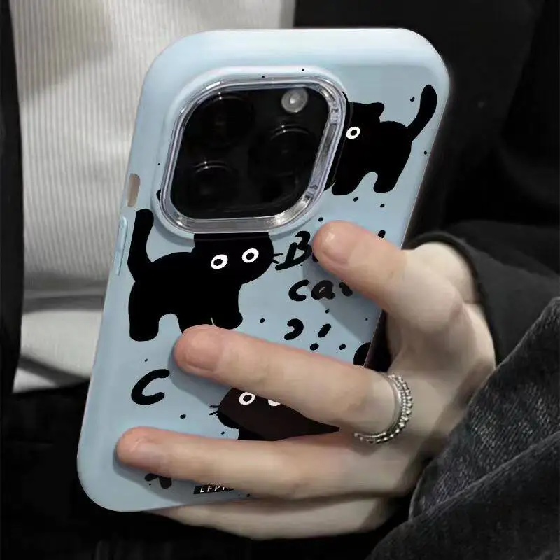 Cute Black Cat Soft Case For Samsung S25 S24 S23 S22 Plus Ultra S23 S24 S20 S21FE A16 A53 A32 A51 A71 A31 A24 Note 20Ultra Cover