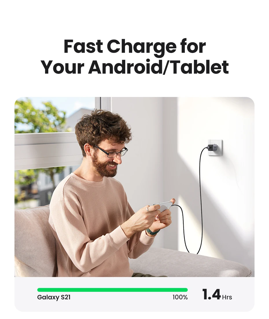 UGREEN 20W 30W GaN Charger PD Fast USB Type C Charger USB C PD3.0 QC3.0 Quick Charging For iPhone 14 13 12 11