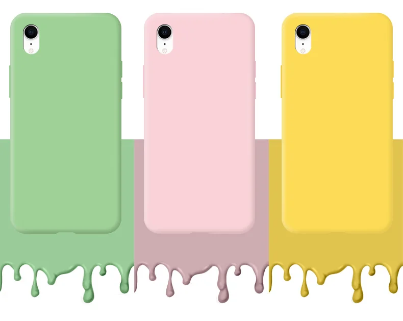 Original Case For iphone XR X R Shockproof TPU Liquid Silicone Protective Phone Back Cover for iphone XR Case