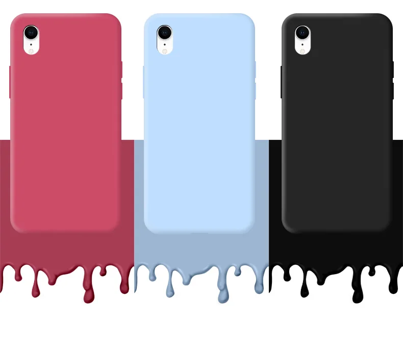Original Case For iphone XR X R Shockproof TPU Liquid Silicone Protective Phone Back Cover for iphone XR Case