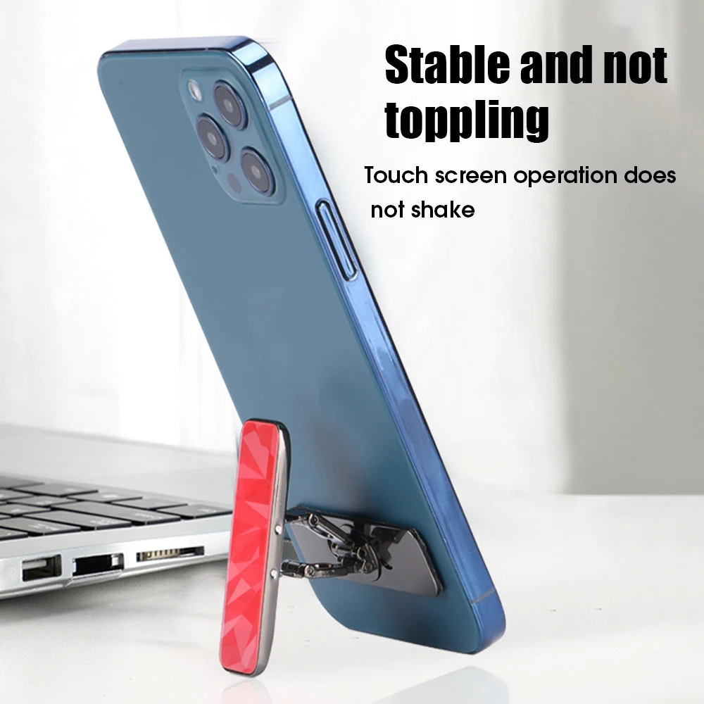 Luxury Mini Phone Holder Metal Folding Phone Stand Invisible 360° Rotate Mobile Phone Kickstand Holder Desk Phones Bracket Mount