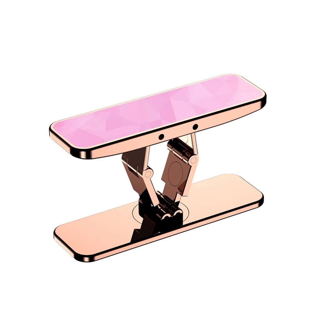 Luxury Mini Phone Holder Metal Folding Phone Stand Invisible 360° Rotate Mobile Phone Kickstand Holder Desk Phones Bracket Mount