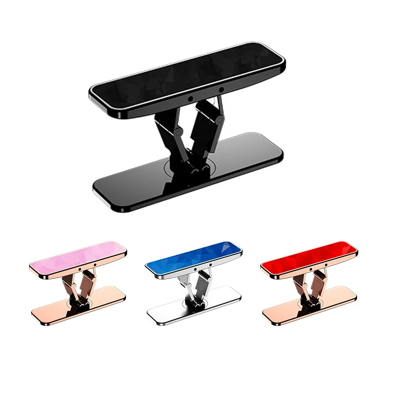 Luxury Mini Phone Holder Metal Folding Phone Stand Invisible 360° Rotate Mobile Phone Kickstand Holder Desk Phones Bracket Mount