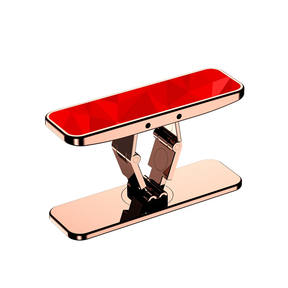Luxury Mini Phone Holder Metal Folding Phone Stand Invisible 360° Rotate Mobile Phone Kickstand Holder Desk Phones Bracket Mount