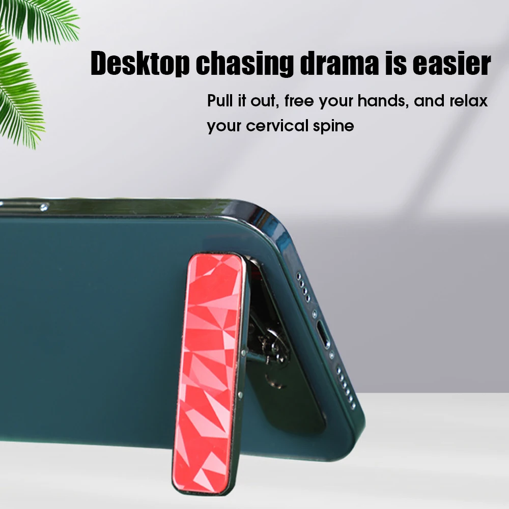 Luxury Mini Phone Holder Metal Folding Phone Stand Invisible 360° Rotate Mobile Phone Kickstand Holder Desk Phones Bracket Mount