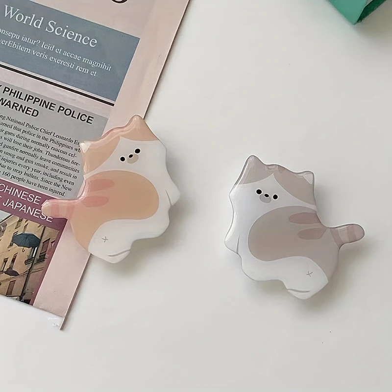Cute 3D Cat Acrylic Phone Holder Griptok Support For iPhone 16 Samsung Xiaomi Korean Kitten Grip Tok Folding Finger Stand Socket