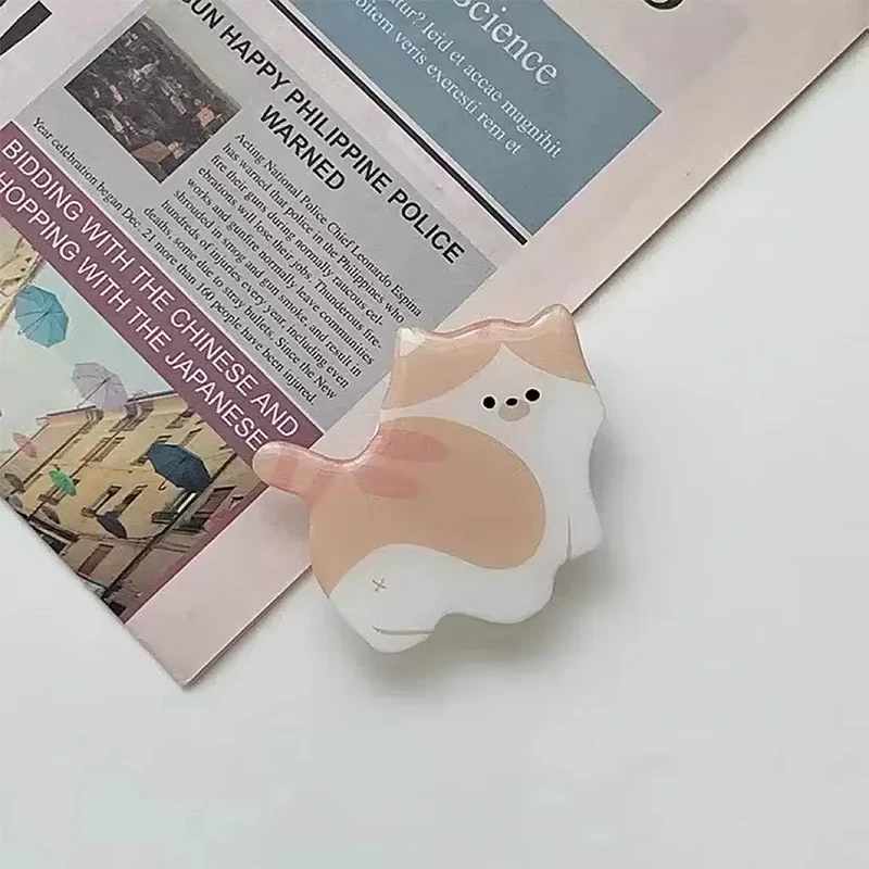 Cute 3D Cat Acrylic Phone Holder Griptok Support For iPhone 16 Samsung Xiaomi Korean Kitten Grip Tok Folding Finger Stand Socket
