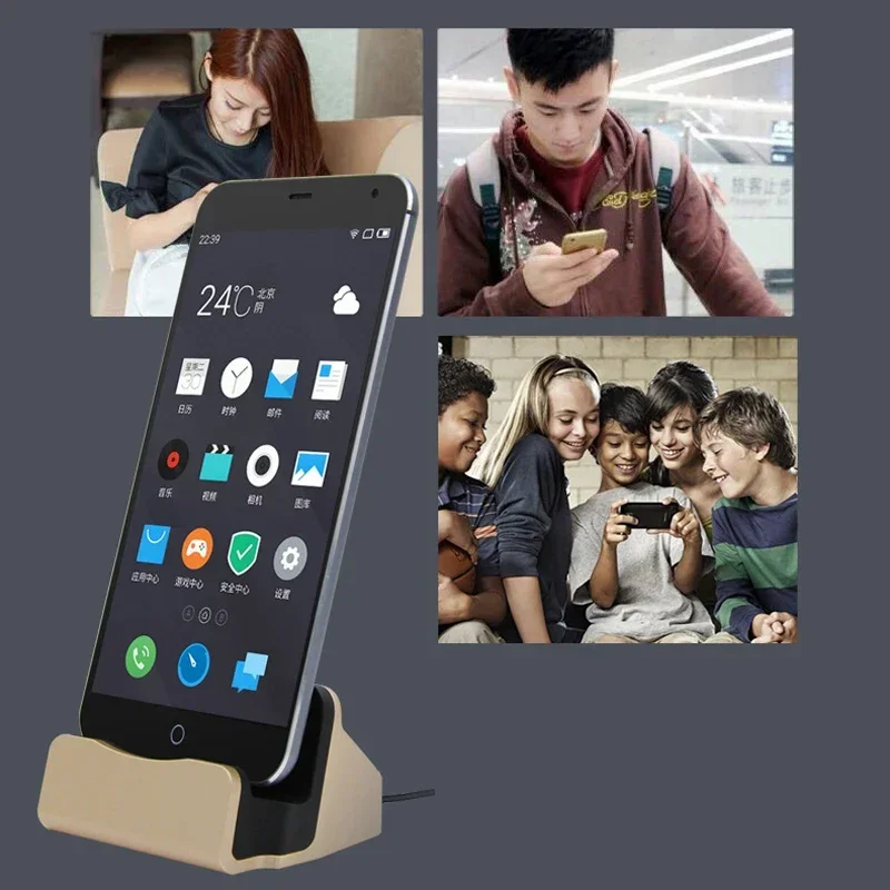 Type C USB Dock Charger Phone Holder for IPhone 15 14 13 12 11 Pro Max Samsung S24 S23 Cradle Dock Station Stand Charging Stand