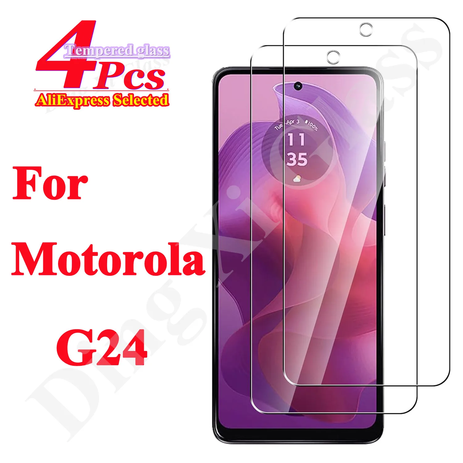 For Motorola G24 Shatterproof Tempered Glass For Moto G24 Screen Protector Glass Film 1/4Pcs