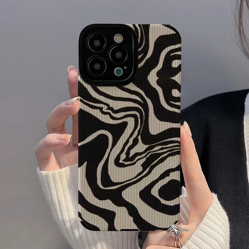 Fashion Zebra Art David Snake Silicone Case For iPhone 16 11 12 13 14 15 Pro Max Mini Plus 17 Air Soft Shockproof Leather Cover