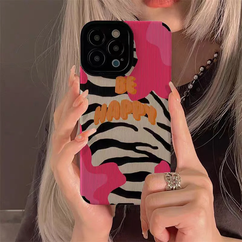 Fashion Zebra Art David Snake Silicone Case For iPhone 16 11 12 13 14 15 Pro Max Mini Plus 17 Air Soft Shockproof Leather Cover