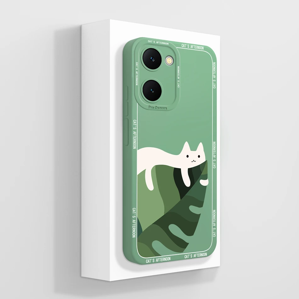 Case For Vivo Y03 4G Fun Panda Full Coverage Bumper Soft Liquid Silicone Funda For Vivo Y 03 Model V2332 Phone Back Covers Coque