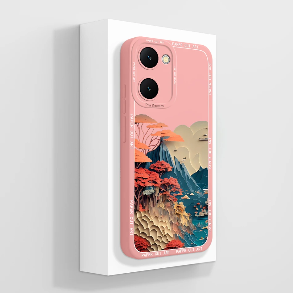 Case For Vivo Y03 4G Fun Panda Full Coverage Bumper Soft Liquid Silicone Funda For Vivo Y 03 Model V2332 Phone Back Covers Coque