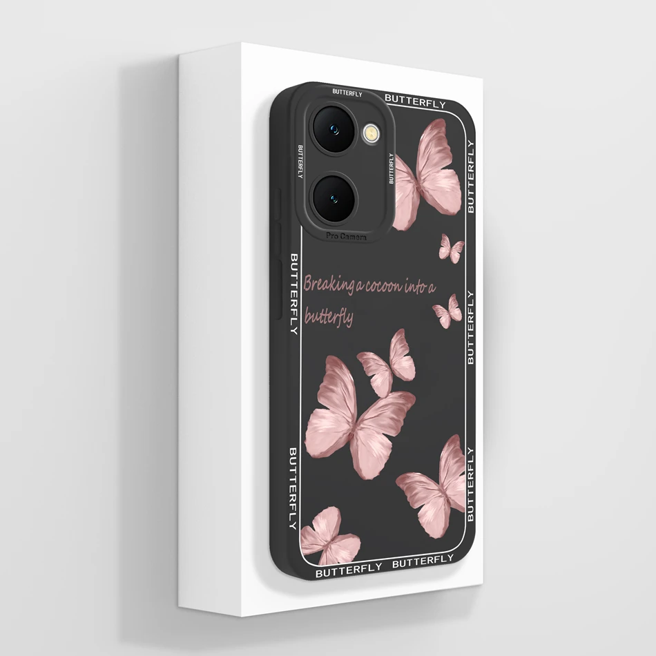 Case For Vivo Y03 4G Fun Panda Full Coverage Bumper Soft Liquid Silicone Funda For Vivo Y 03 Model V2332 Phone Back Covers Coque