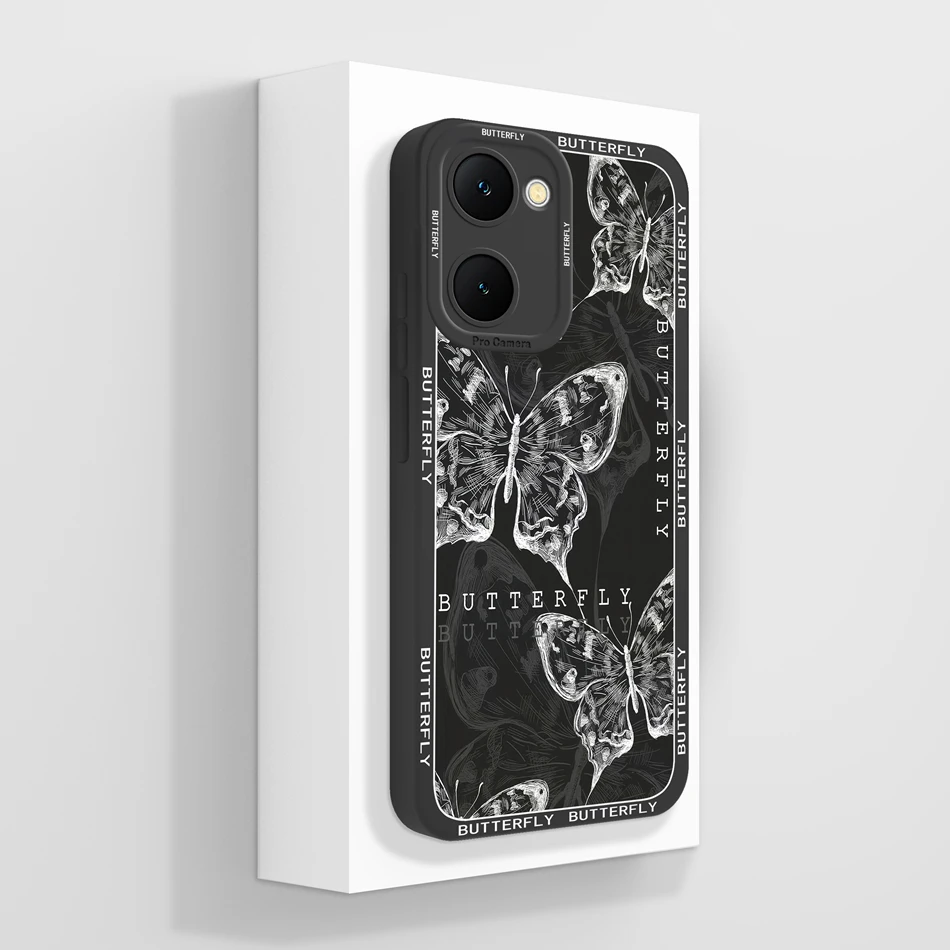 Case For Vivo Y03 4G Fun Panda Full Coverage Bumper Soft Liquid Silicone Funda For Vivo Y 03 Model V2332 Phone Back Covers Coque