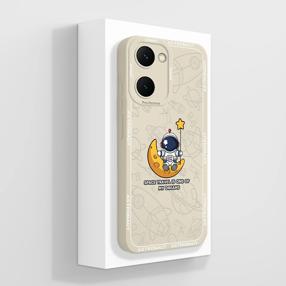 Case For Vivo Y03 4G Fun Panda Full Coverage Bumper Soft Liquid Silicone Funda For Vivo Y 03 Model V2332 Phone Back Covers Coque