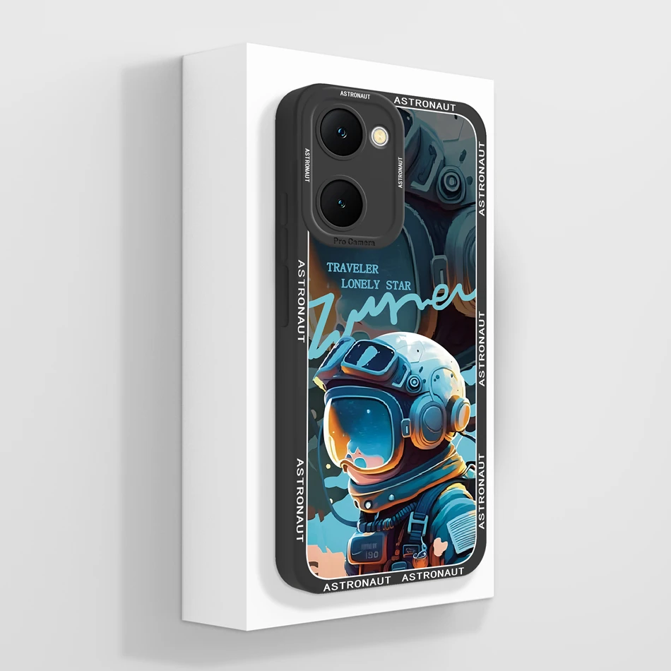 Case For Vivo Y03 4G Fun Panda Full Coverage Bumper Soft Liquid Silicone Funda For Vivo Y 03 Model V2332 Phone Back Covers Coque