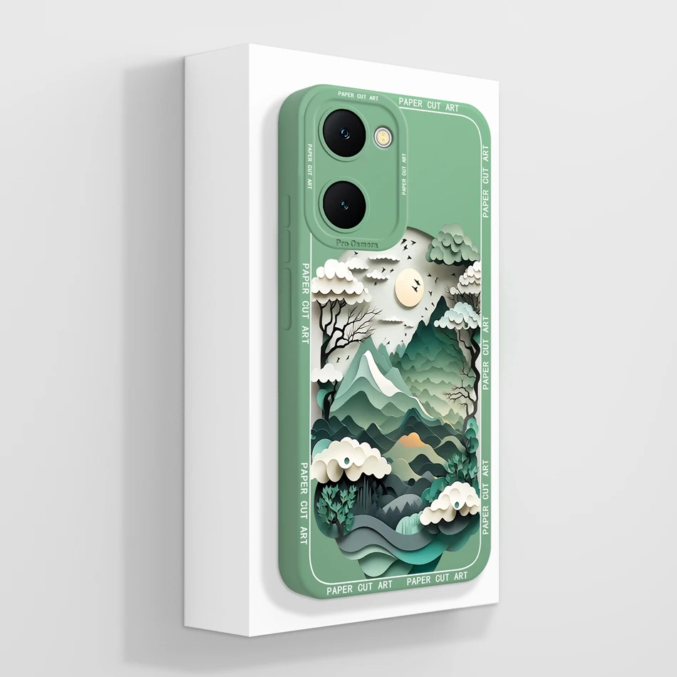 Case For Vivo Y03 4G Fun Panda Full Coverage Bumper Soft Liquid Silicone Funda For Vivo Y 03 Model V2332 Phone Back Covers Coque