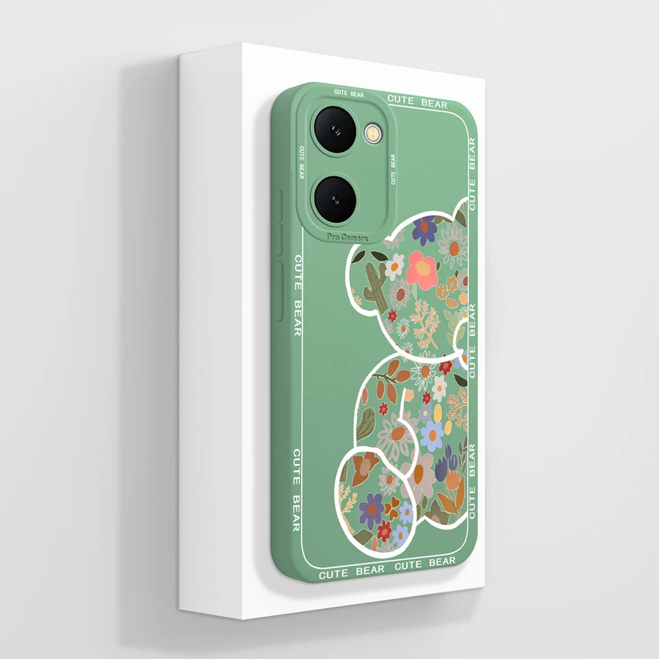 Case For Vivo Y03 4G Fun Panda Full Coverage Bumper Soft Liquid Silicone Funda For Vivo Y 03 Model V2332 Phone Back Covers Coque