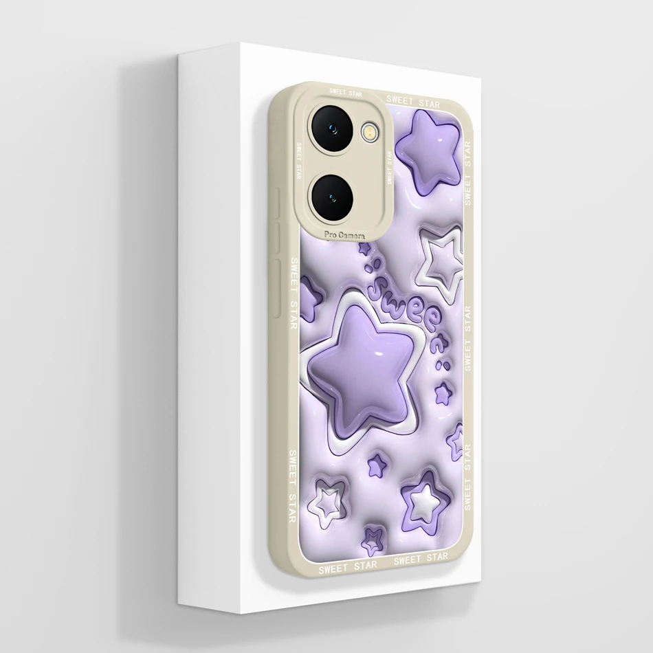Case For Vivo Y03 4G Fun Panda Full Coverage Bumper Soft Liquid Silicone Funda For Vivo Y 03 Model V2332 Phone Back Covers Coque