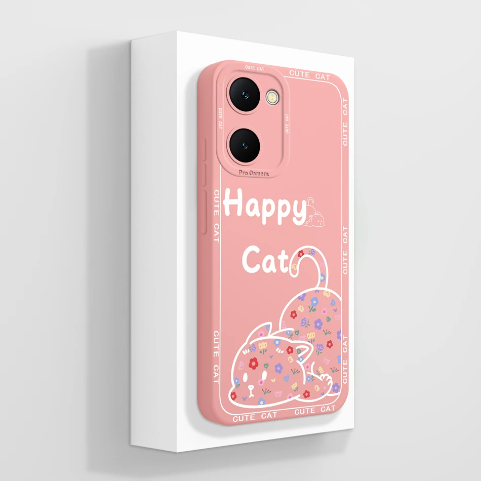 Case For Vivo Y03 4G Fun Panda Full Coverage Bumper Soft Liquid Silicone Funda For Vivo Y 03 Model V2332 Phone Back Covers Coque