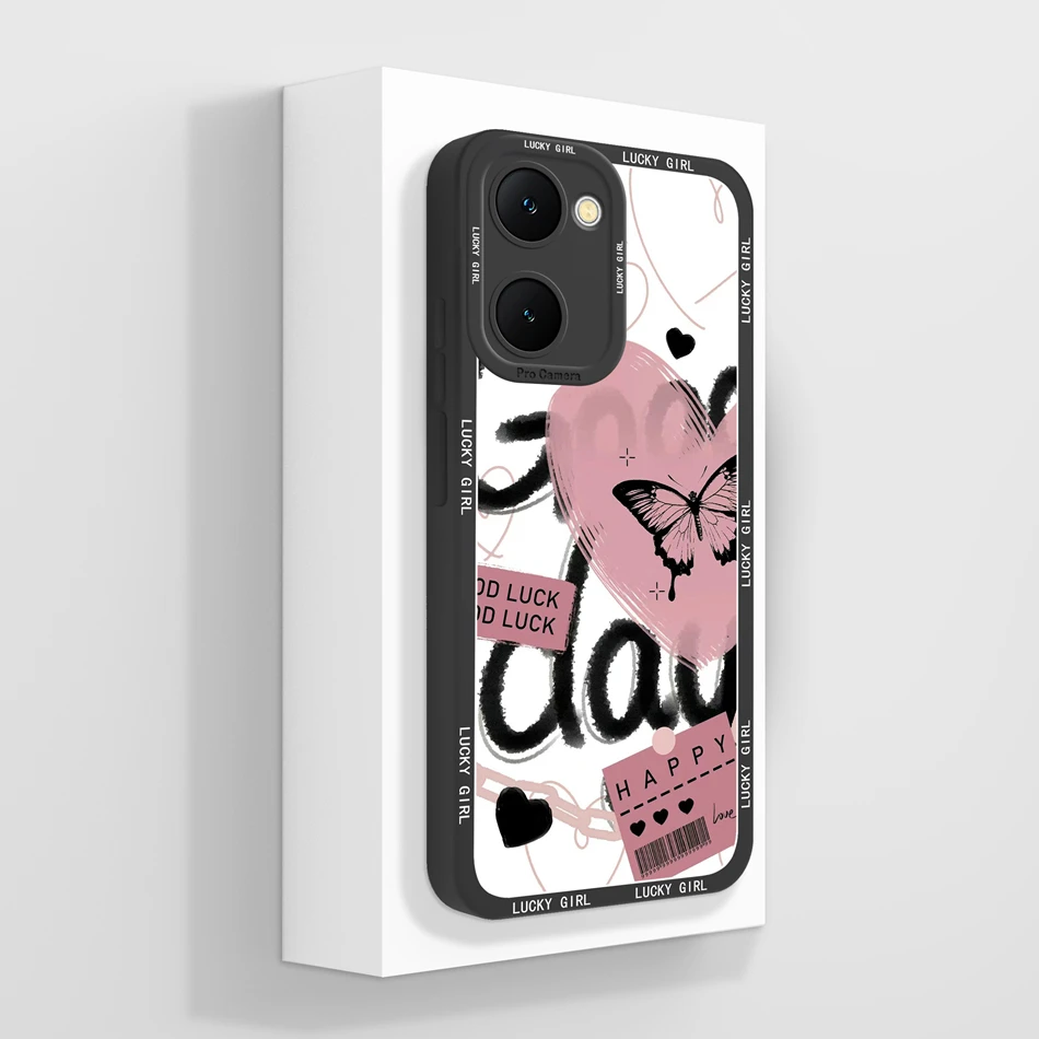 Case For Vivo Y03 4G Fun Panda Full Coverage Bumper Soft Liquid Silicone Funda For Vivo Y 03 Model V2332 Phone Back Covers Coque