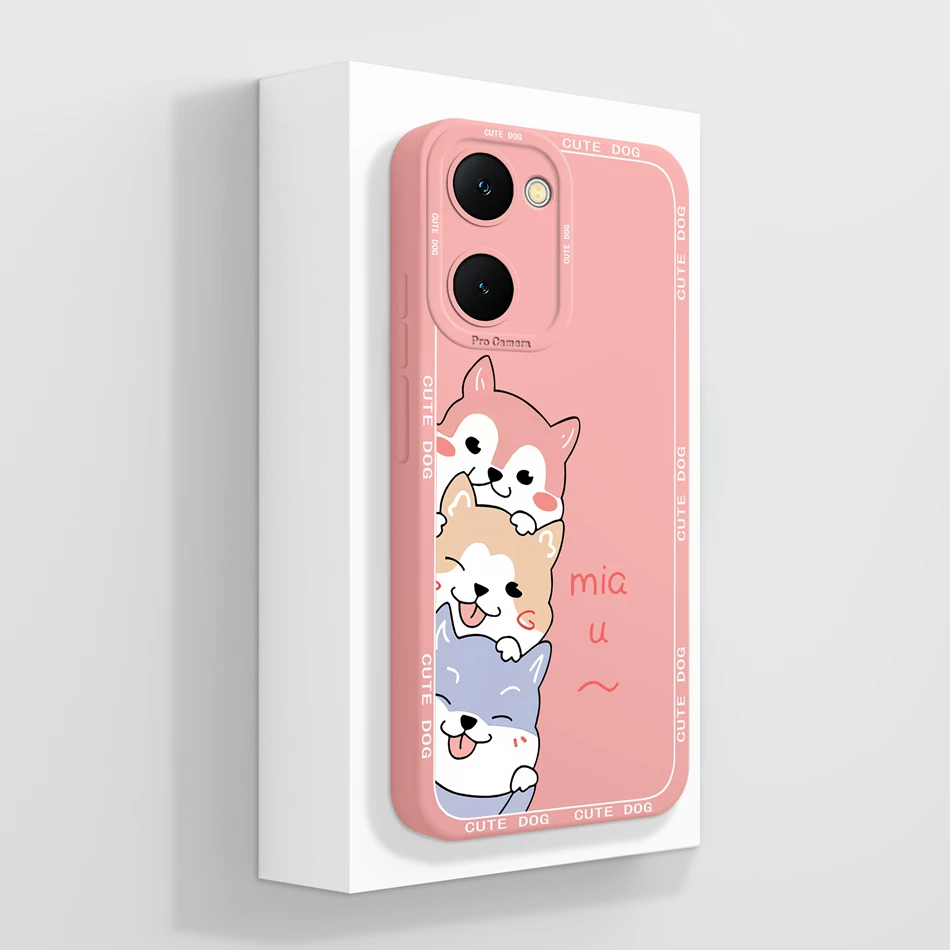 Case For Vivo Y03 4G Fun Panda Full Coverage Bumper Soft Liquid Silicone Funda For Vivo Y 03 Model V2332 Phone Back Covers Coque