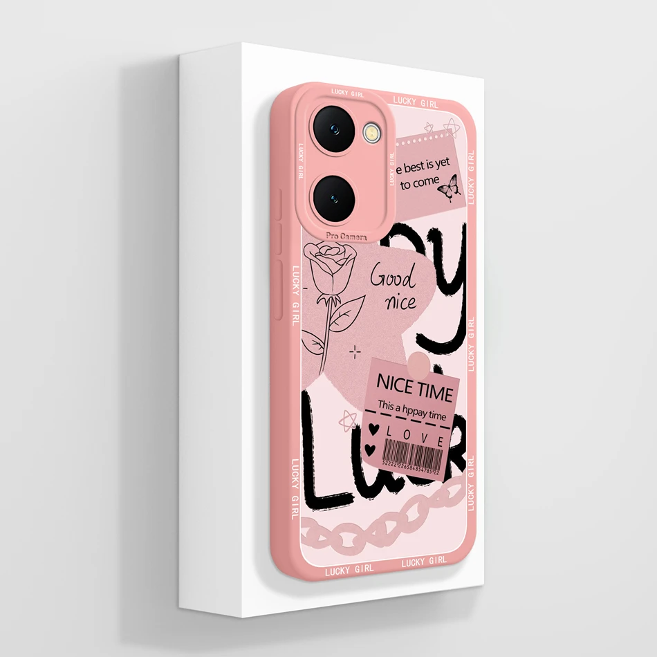 Case For Vivo Y03 4G Fun Panda Full Coverage Bumper Soft Liquid Silicone Funda For Vivo Y 03 Model V2332 Phone Back Covers Coque