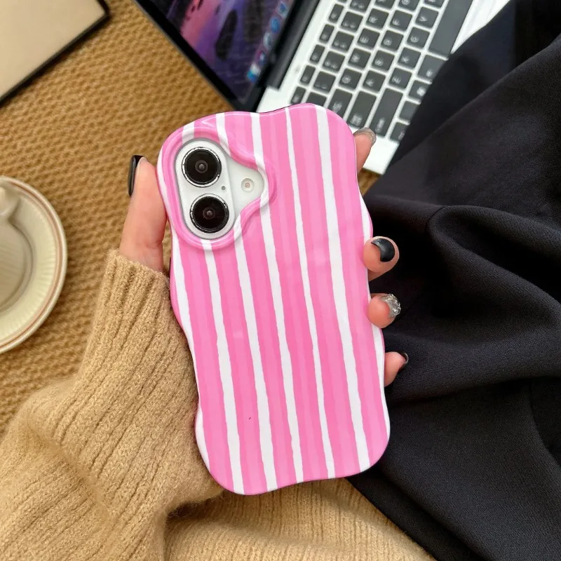 HOCE Fashion Candy Color Stripes Phone Cases For iPhone 17 Air 16 15 14 13 Pro Max 17 Pro Case Shockproof Hard Back Cover
