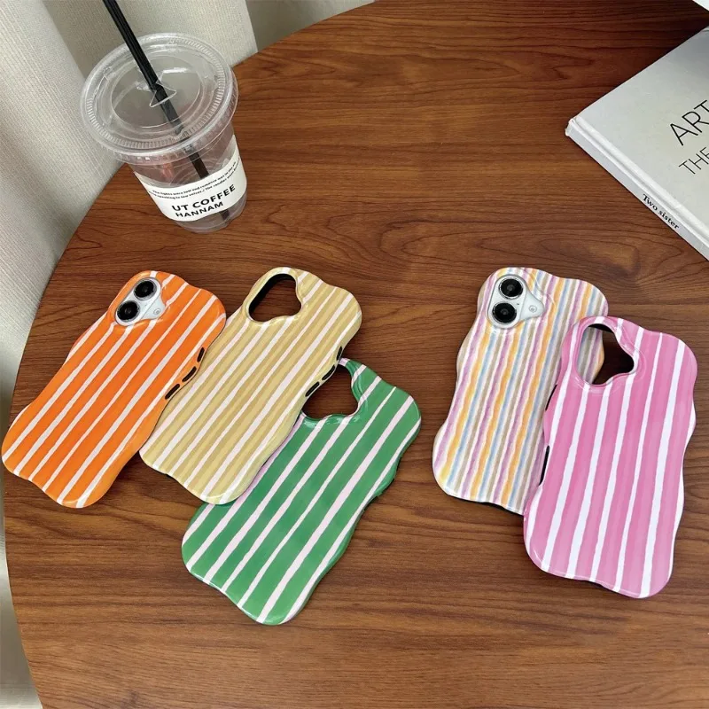 HOCE Fashion Candy Color Stripes Phone Cases For iPhone 17 Air 16 15 14 13 Pro Max 17 Pro Case Shockproof Hard Back Cover