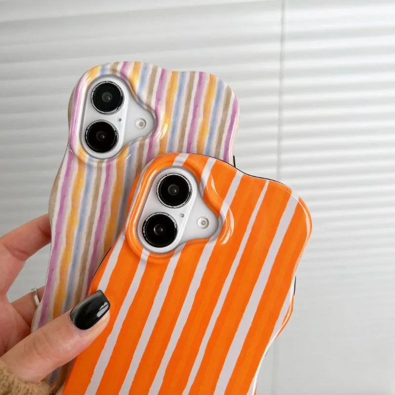 HOCE Fashion Candy Color Stripes Phone Cases For iPhone 17 Air 16 15 14 13 Pro Max 17 Pro Case Shockproof Hard Back Cover