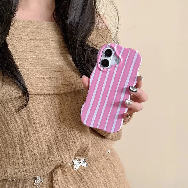 HOCE Fashion Candy Color Stripes Phone Cases For iPhone 17 Air 16 15 14 13 Pro Max 17 Pro Case Shockproof Hard Back Cover