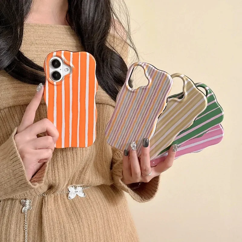 HOCE Fashion Candy Color Stripes Phone Cases For iPhone 17 Air 16 15 14 13 Pro Max 17 Pro Case Shockproof Hard Back Cover