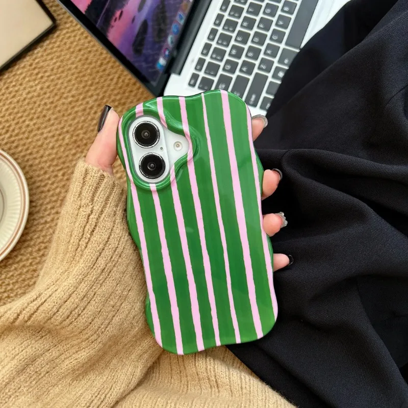 HOCE Fashion Candy Color Stripes Phone Cases For iPhone 17 Air 16 15 14 13 Pro Max 17 Pro Case Shockproof Hard Back Cover