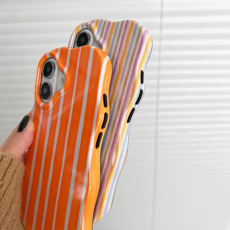 HOCE Fashion Candy Color Stripes Phone Cases For iPhone 17 Air 16 15 14 13 Pro Max 17 Pro Case Shockproof Hard Back Cover
