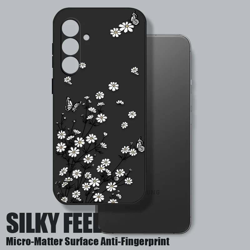 Flower Case For Samsung Galaxy S24 S25 S23 S22 Ultra S21 S20 FE A15 A25 A35 A55 A34 A36 A16 A17 A56 A54 5G Coque Lanyard Cover