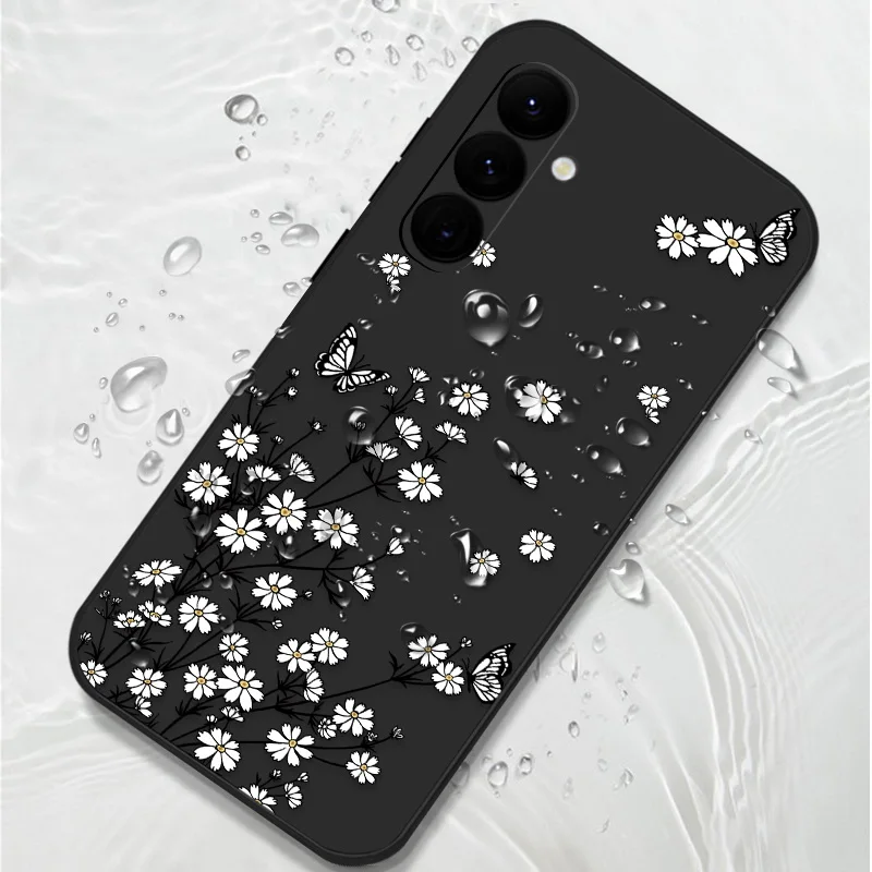 Flower Case For Samsung Galaxy S24 S25 S23 S22 Ultra S21 S20 FE A15 A25 A35 A55 A34 A36 A16 A17 A56 A54 5G Coque Lanyard Cover