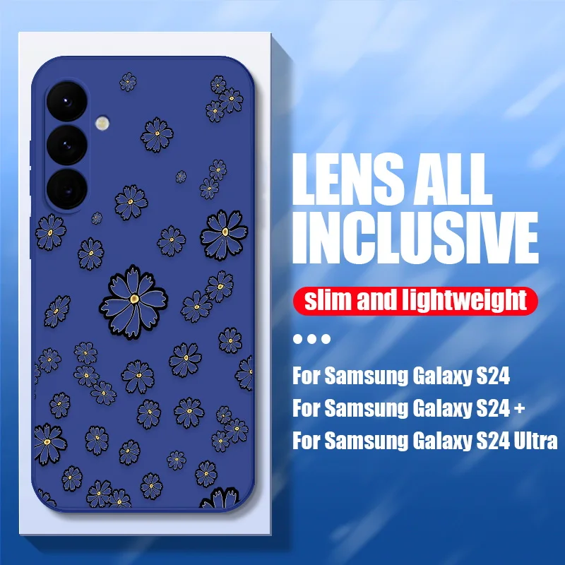 Flower Case For Samsung Galaxy S24 S25 S23 S22 Ultra S21 S20 FE A15 A25 A35 A55 A34 A36 A16 A17 A56 A54 5G Coque Lanyard Cover
