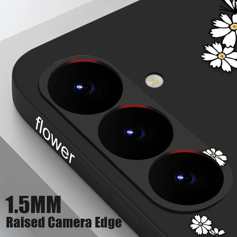 Flower Case For Samsung Galaxy S24 S25 S23 S22 Ultra S21 S20 FE A15 A25 A35 A55 A34 A36 A16 A17 A56 A54 5G Coque Lanyard Cover