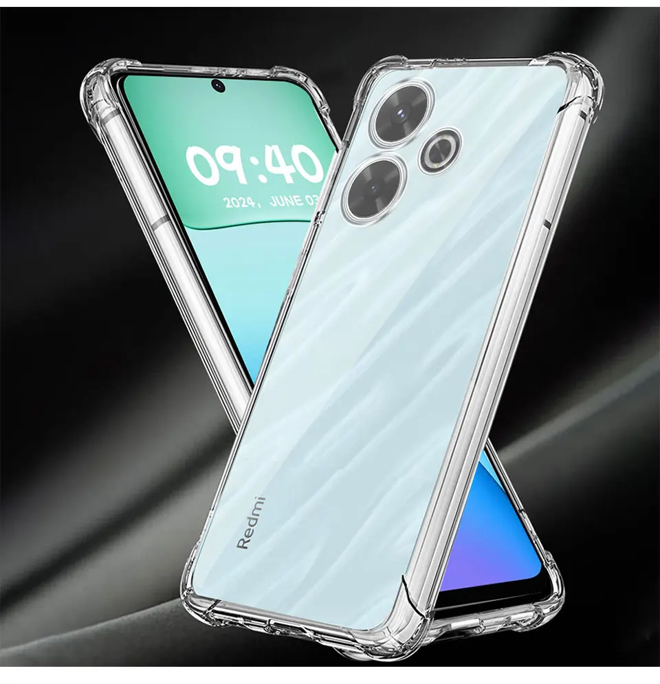 For Redmi 13 4G Case Silicone Soft Bumper Cover For Redmi 13 5G Clear Shockproof Airbag TPU Phone Case For Xiaomi Redmi13 Funda