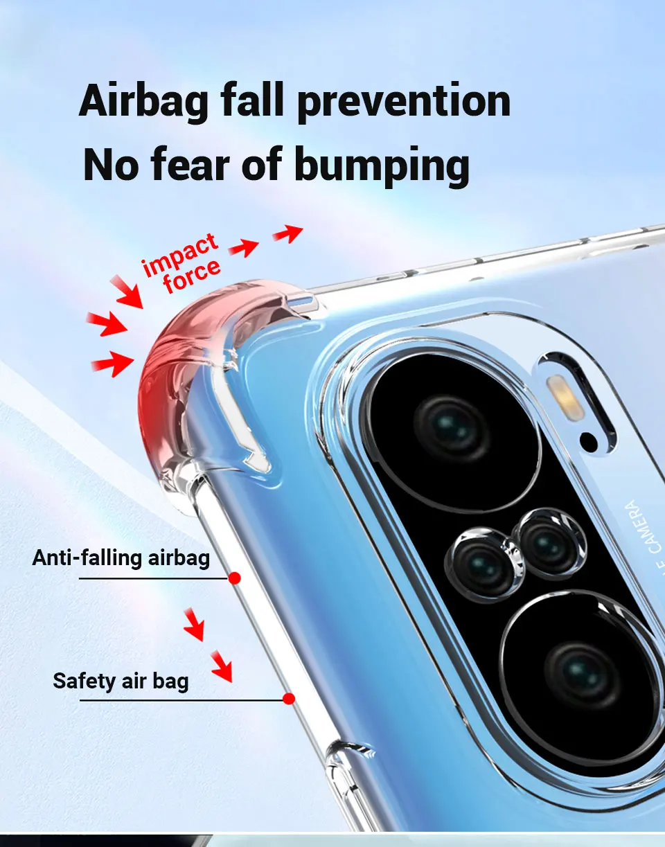 For Redmi 13 4G Case Silicone Soft Bumper Cover For Redmi 13 5G Clear Shockproof Airbag TPU Phone Case For Xiaomi Redmi13 Funda