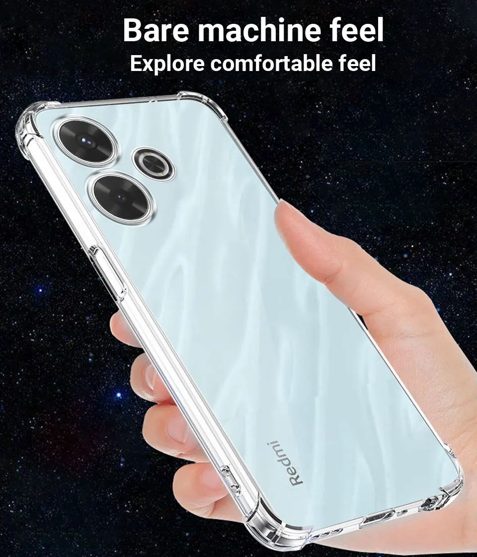 For Redmi 13 4G Case Silicone Soft Bumper Cover For Redmi 13 5G Clear Shockproof Airbag TPU Phone Case For Xiaomi Redmi13 Funda