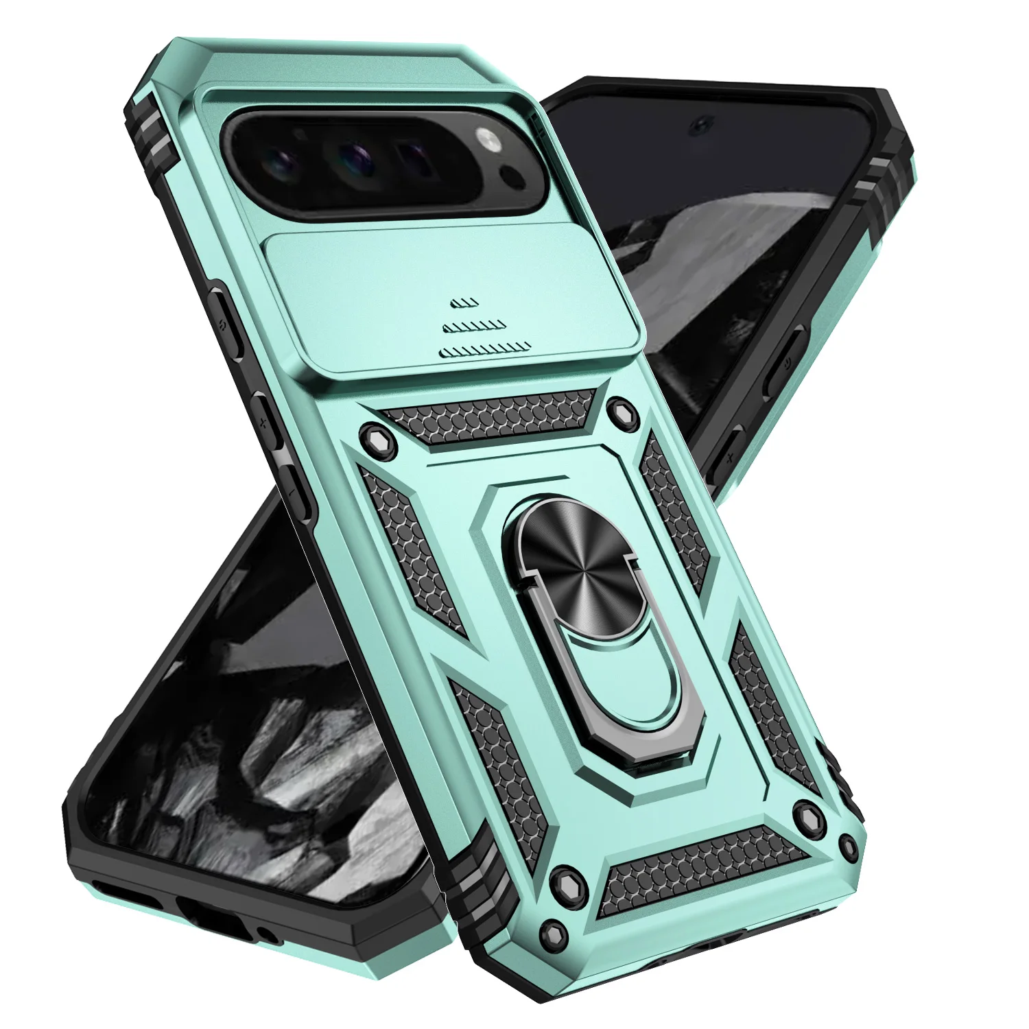 Armor Ring Bracket Push Window Protection Cell Phone Case for pixel 6 6PRO 6A 7 7PRO 7A 8 8PRO 8A 9/9PRO 9PRO XL Cover