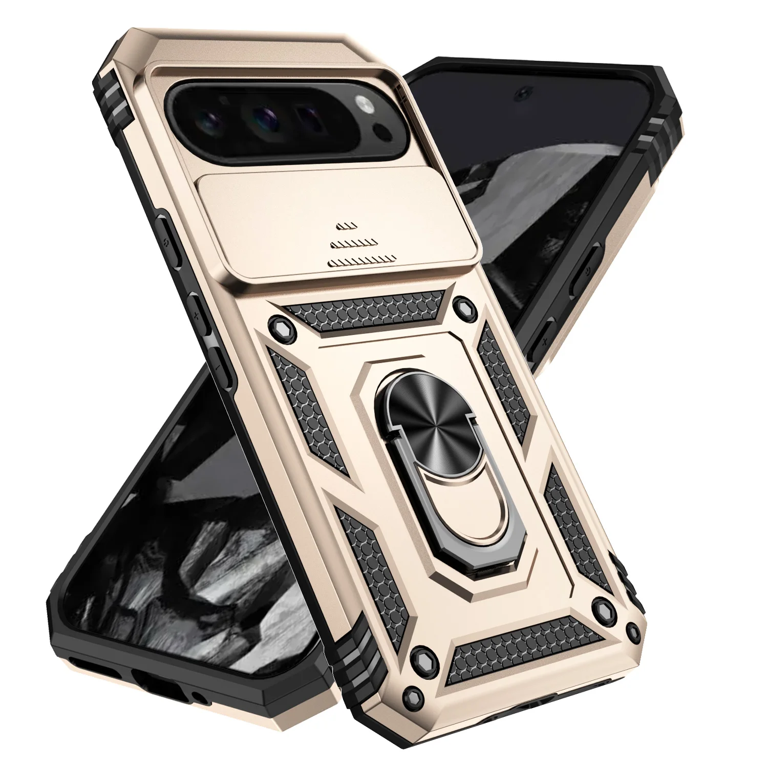 Armor Ring Bracket Push Window Protection Cell Phone Case for pixel 6 6PRO 6A 7 7PRO 7A 8 8PRO 8A 9/9PRO 9PRO XL Cover