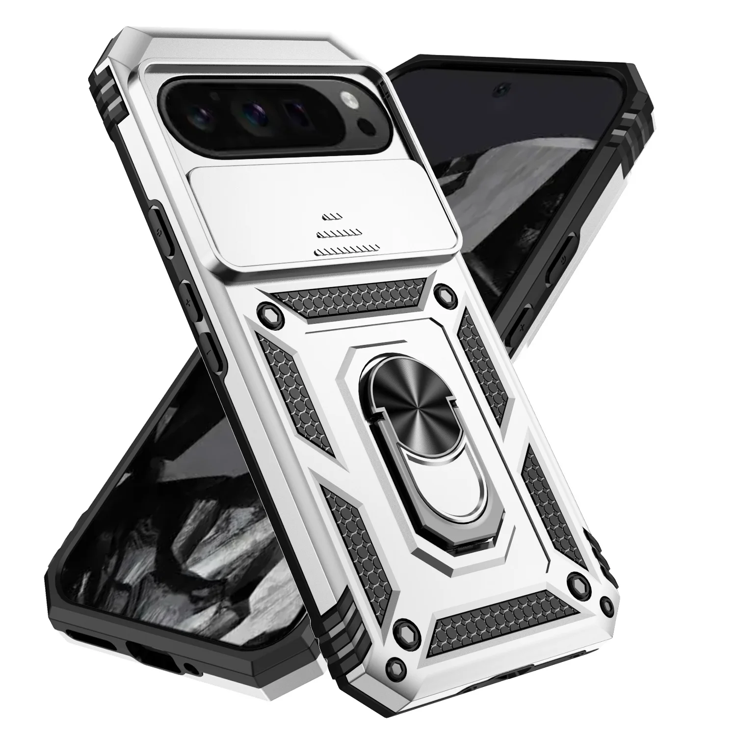 Armor Ring Bracket Push Window Protection Cell Phone Case for pixel 6 6PRO 6A 7 7PRO 7A 8 8PRO 8A 9/9PRO 9PRO XL Cover