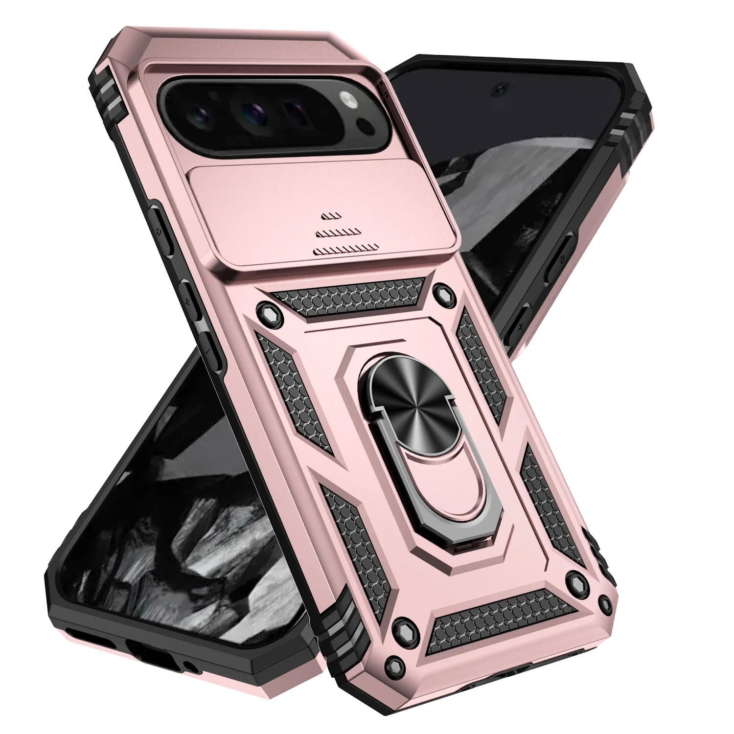 Armor Ring Bracket Push Window Protection Cell Phone Case for pixel 6 6PRO 6A 7 7PRO 7A 8 8PRO 8A 9/9PRO 9PRO XL Cover