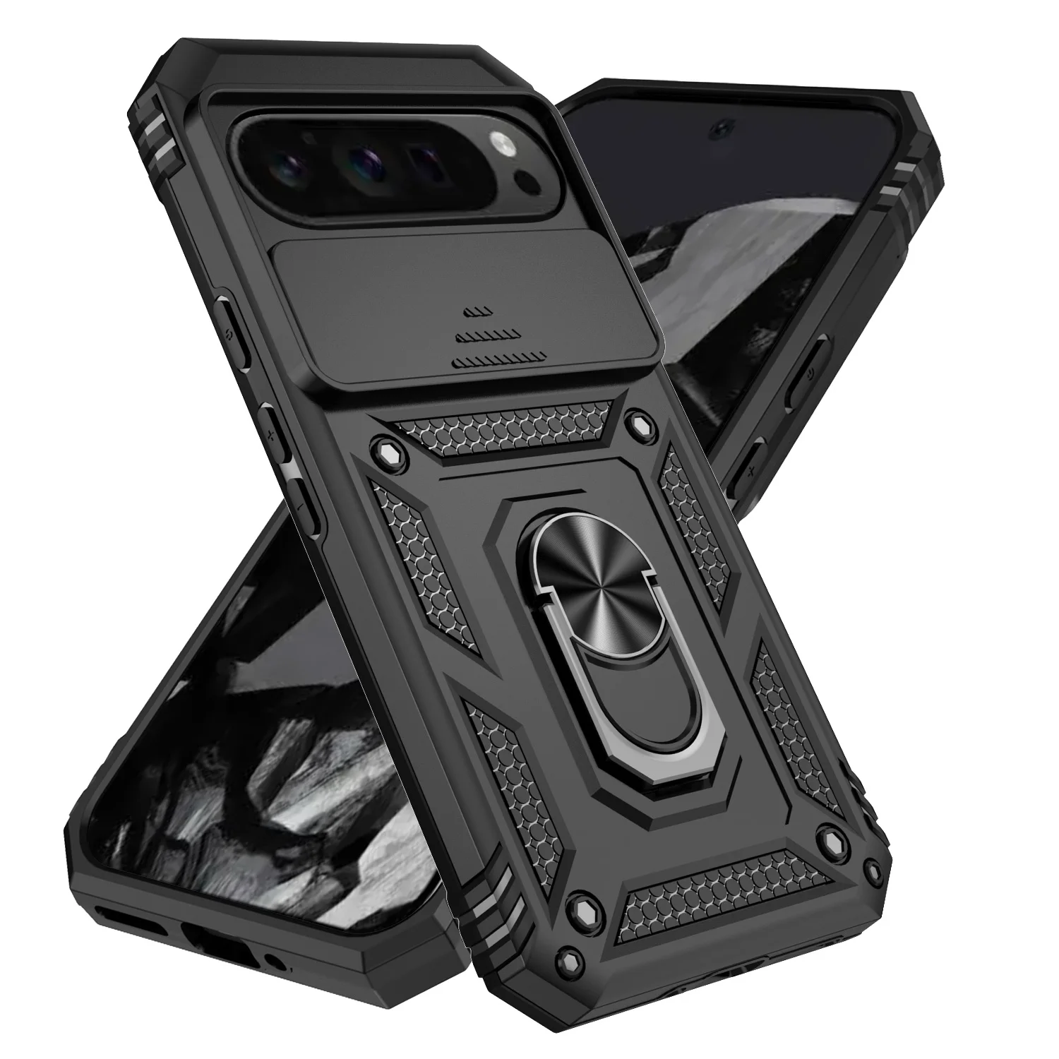 Armor Ring Bracket Push Window Protection Cell Phone Case for pixel 6 6PRO 6A 7 7PRO 7A 8 8PRO 8A 9/9PRO 9PRO XL Cover
