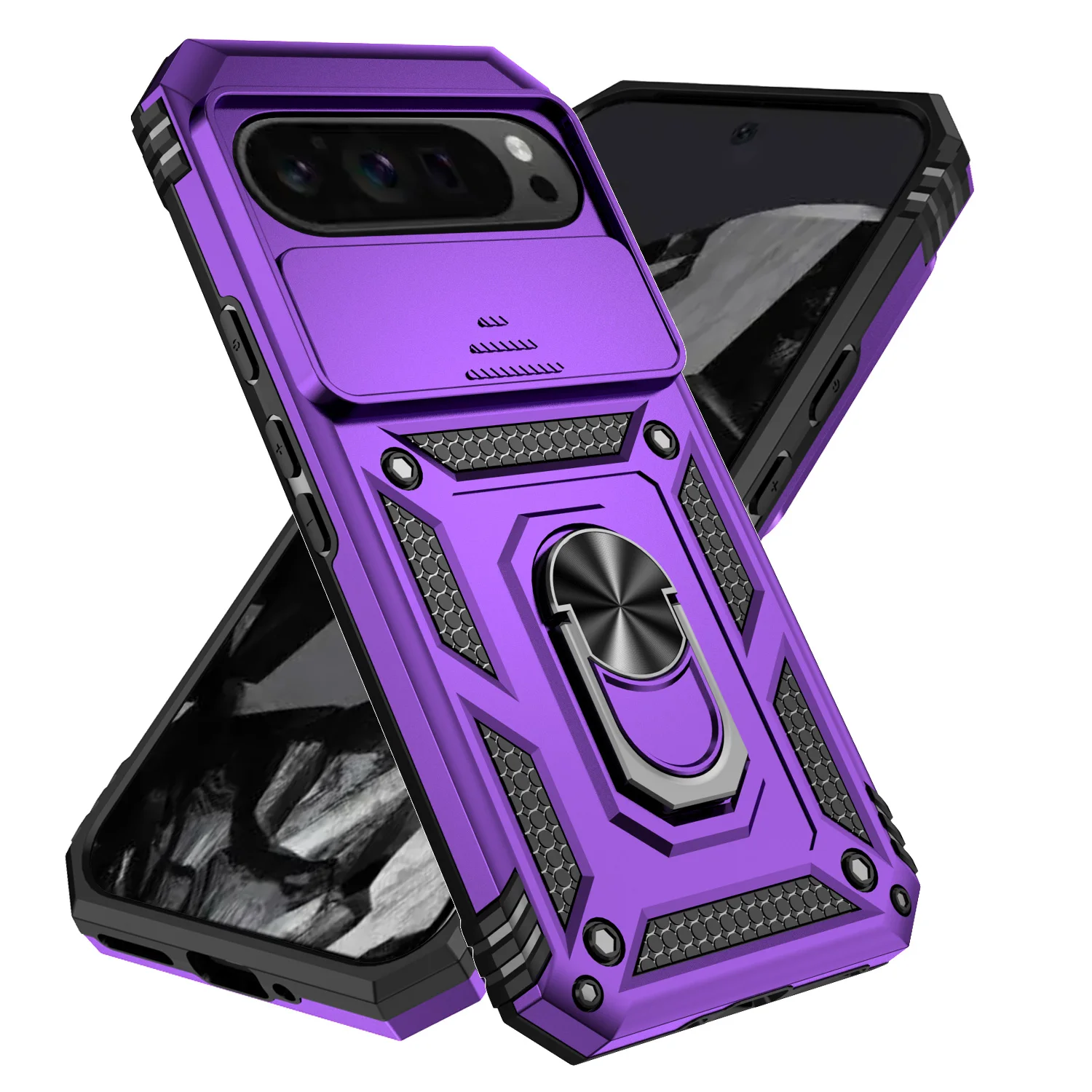 Armor Ring Bracket Push Window Protection Cell Phone Case for pixel 6 6PRO 6A 7 7PRO 7A 8 8PRO 8A 9/9PRO 9PRO XL Cover