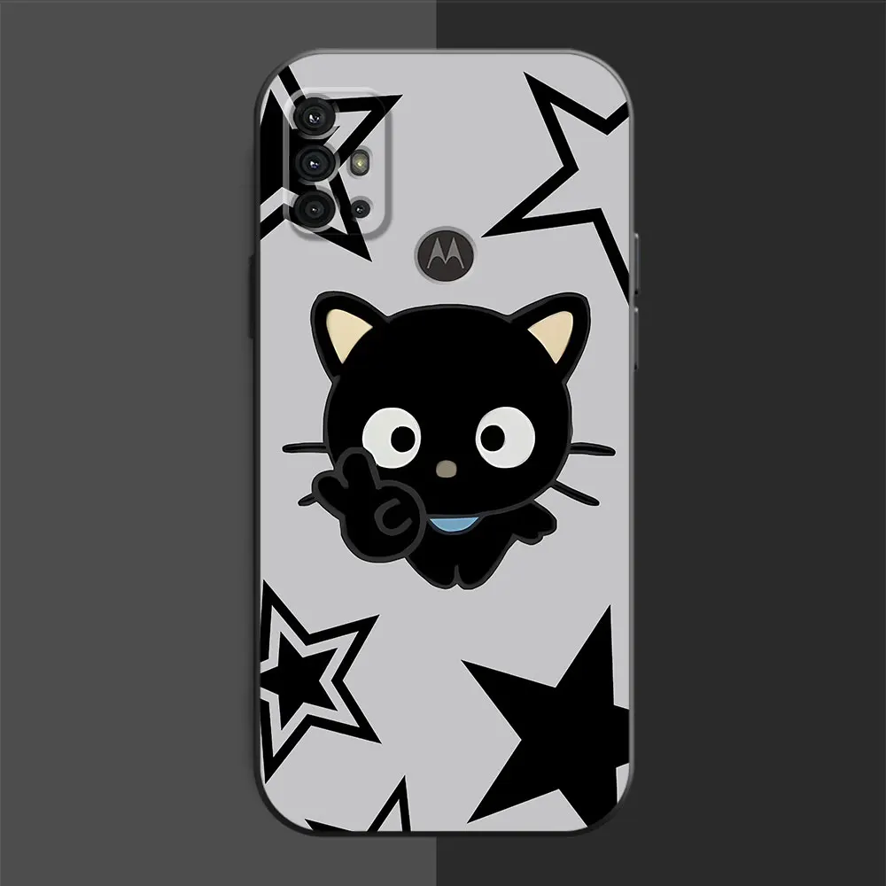 Cute Funny Lucky Cat Cover Phone Case for Motorola Moto G71 G72 G60 G22 G50 G51 G52 G53 G73 G60s G30 G32 G31 Black Soft