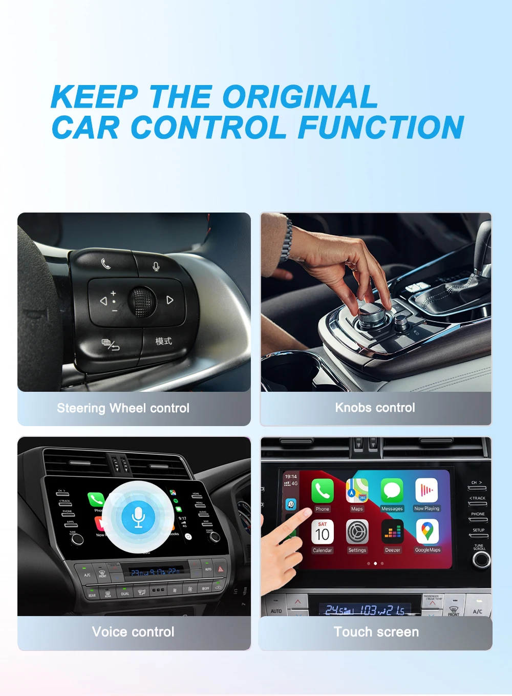 Carplay Wireless Adapter Android Auto 2in 1 Smart Dongle 2025 5G WIFI For iphone Android Phone For Volvo Benz Mg Kia Chery VW